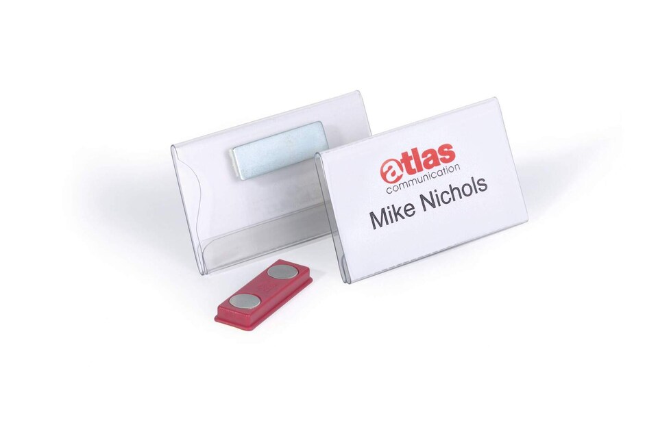 image 1 of Durable Conference Magnet Name Tag Badge Holders + Inserts | 25 Pack | 40 x 75mm
