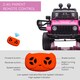 image 6 of HOMCOM Kids Electric Ride On Car 12V Off Road Toy with Parental Remote Control 2 Motors Horn Lights Suspension Wheels for 3-6 Years Old Pink