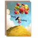 image 1 of Little Girl Balloon Bundle Hill Cartoon Cute Child Kids Birthday Card