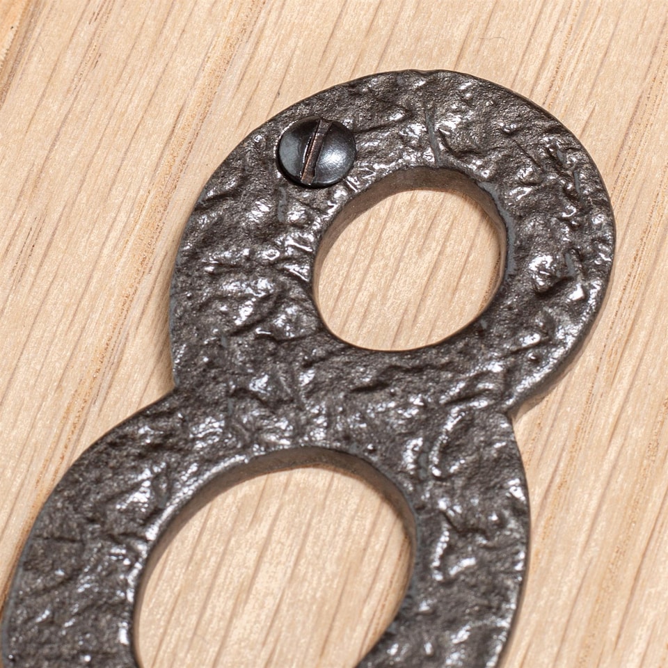 image 1 of Hammer & Tongs Rustic Iron Numeral - Number 8 - H80mm - Raw