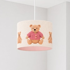 CGC BLAKE 30cm Oatmeal Linen Pink Teddy Bear Children’s Lampshade