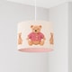 image 1 of CGC BLAKE 30cm Oatmeal Linen Pink Teddy Bear Children’s Lampshade
