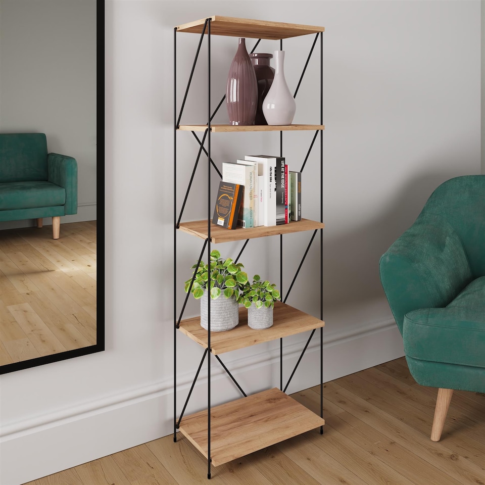 image 1 of Leyo 5 Tier Storage Rack Wotan Oak