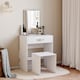 image 1 of Vida Designs Isla Dressing Table 1 Drawer Mirror & Stool Set Vanity Makeup Desk, White