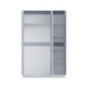 image 3 of FWStyle Chilton 3 Door Wardrobe With Mirror - Grey Gloss Front Grey