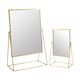 image 1 of Harbour Housewares 2pc Dressing Table Mirror Set - 2 Sizes - Gold - Makeup Mirror Bathroom Mirror Vanity Mirror Tabletop Mirror | Gold | Gold | L - 50 x 32 x 16.5 CM | S - 39 x 22 x 15 CM | 2