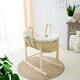 image 2 of Clair de Lune Organic Palm Moses Basket With Rocking Stand - Cream