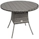 image 1 of Outsunny Outdoor PE Rattan Dining Table w/ Wood-plastic Composite Top, Grey