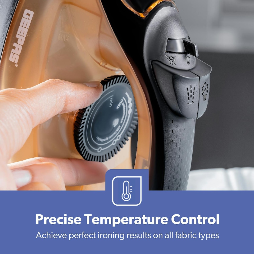 image 1 of GEEPAS Steam Iron 1800W, Gold