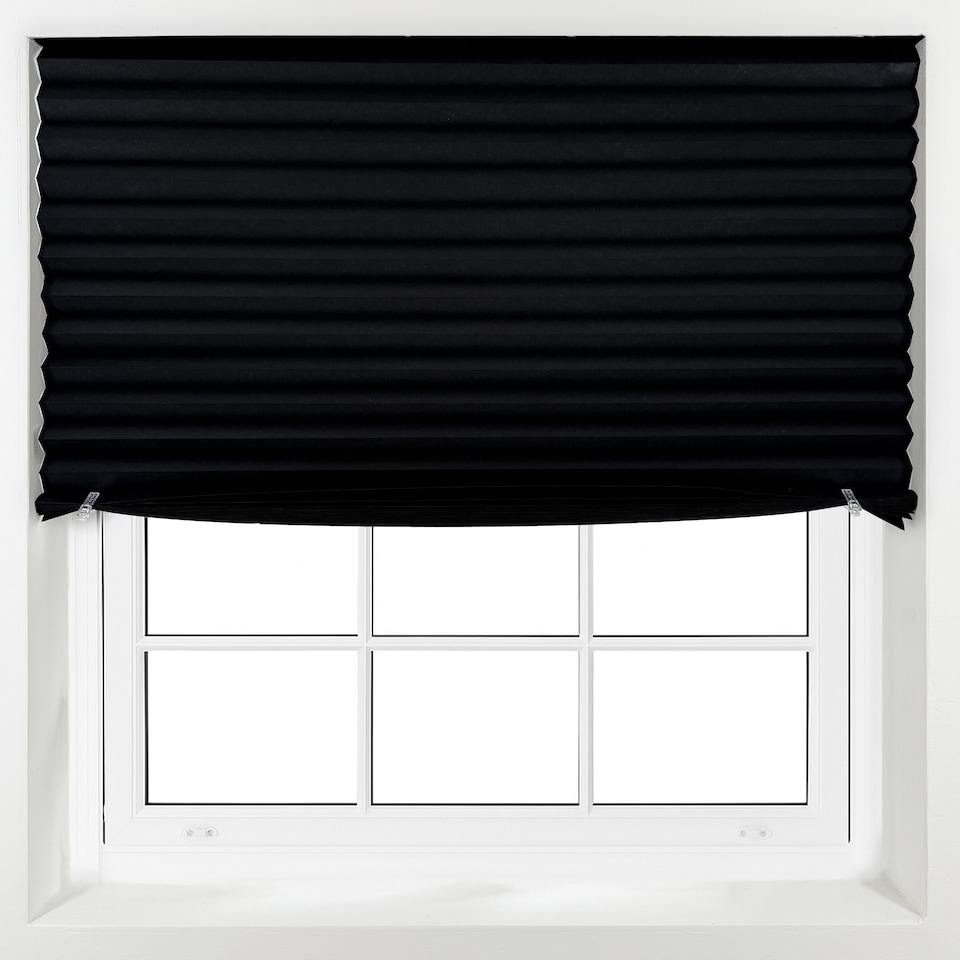 image 1 of 130cm Stick on Blackout Pleated Blind 150cm Drop