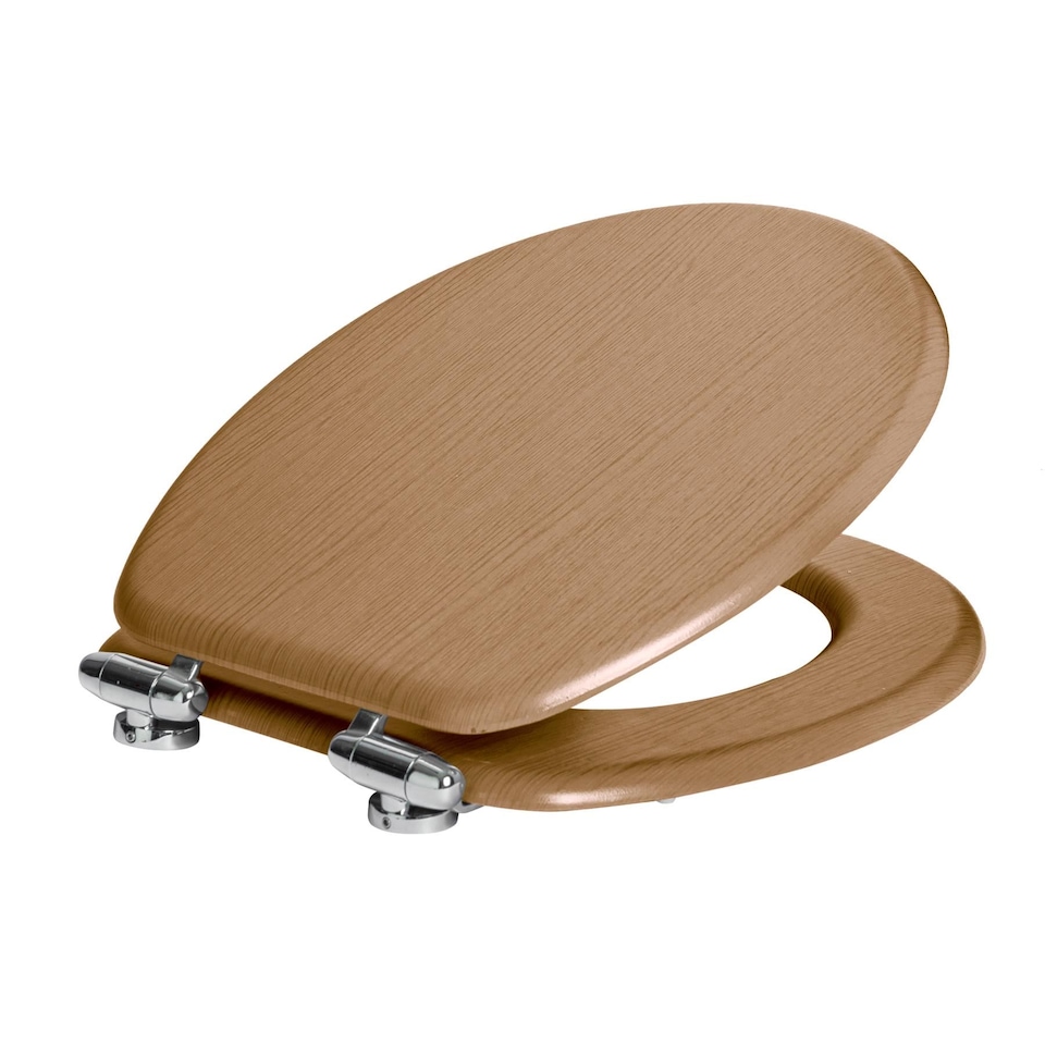 image 1 of Harbour Housewares Soft Close Wooden Toilet Seat - Dark Oak | Brown | Dark Oak