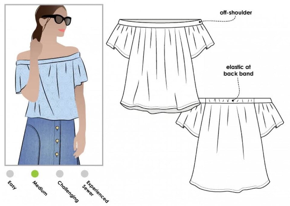image 1 of Style Arc Cara Top Paper Sewing Pattern – Women’s Top, UK Sizes 4–16, Intermediate