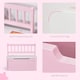 image 6 of HOMCOM 2 In 1 Wooden Toy Box, Seat Bench Storage Chest w Pneumatic Rod | Pink