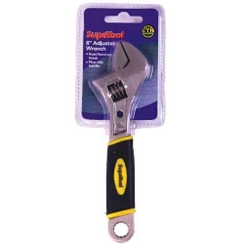 SupaTool Adjustable Wrench With Power Grip - Chrome - 15cm
