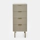 image 4 of OHS 4 Drawer Modern Ribbed Office Side Bedroom Nightstand Bedside Table Brown | Natural Wood