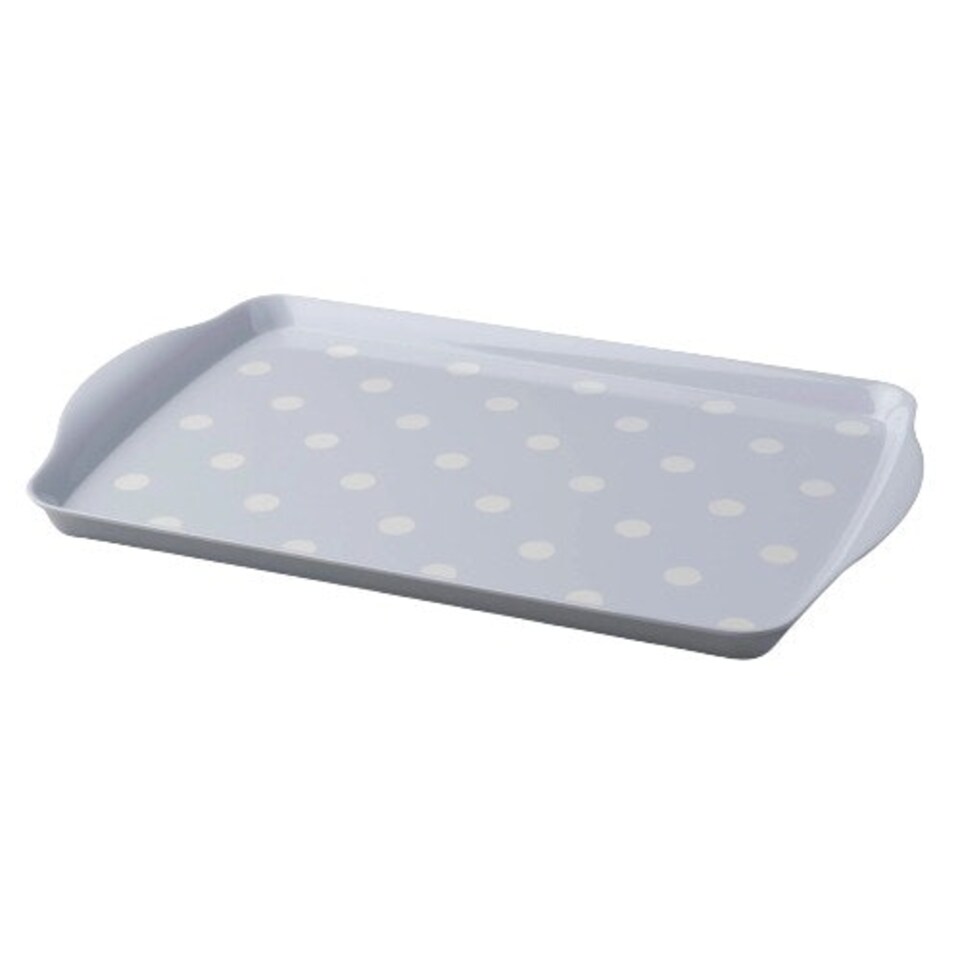 image 1 of Melamine Dotty Tray, Medium | Grey | French Grey