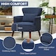 image 5 of HOMCOM Modern Armchair, Upholstered Corduroy Accent Chair with Thick Padded Seat, Lumbar Pillow, Rubber Wood Legs, Cuddle Chair for Living Room Bedroom Office, Blue