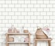 image 3 of Crown M1634 Metro Tile Wallpaper, White Silver