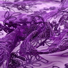 Purple Heavy Guipure Lace Fabric for Bridal, Dressmaking, 137cm / 53" Wide - per metre