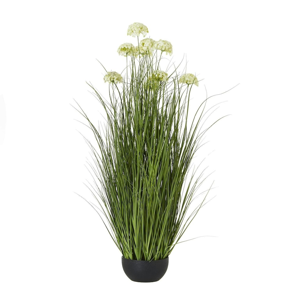 image 1 of Hill Interiors Allium Artificial Potted Plant - White - One Size