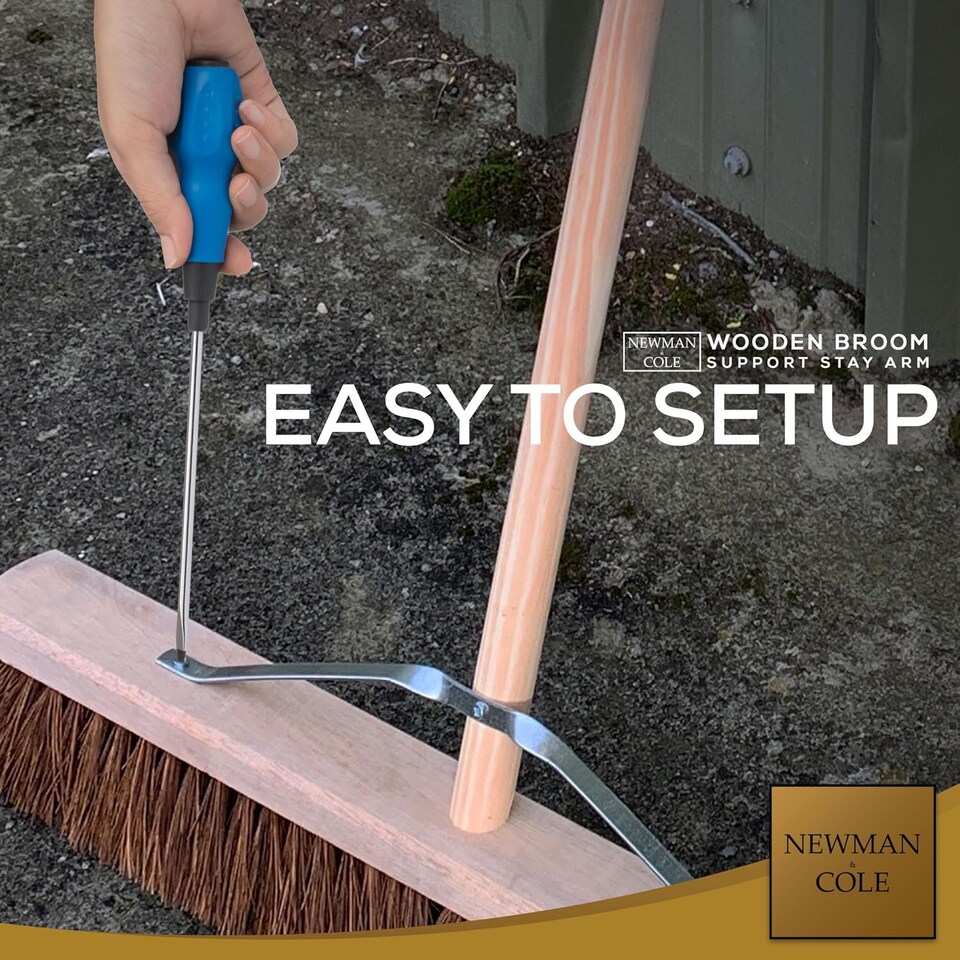 image 1 of Duty Metal Broom Stay Arms Large Brush Support Bracket