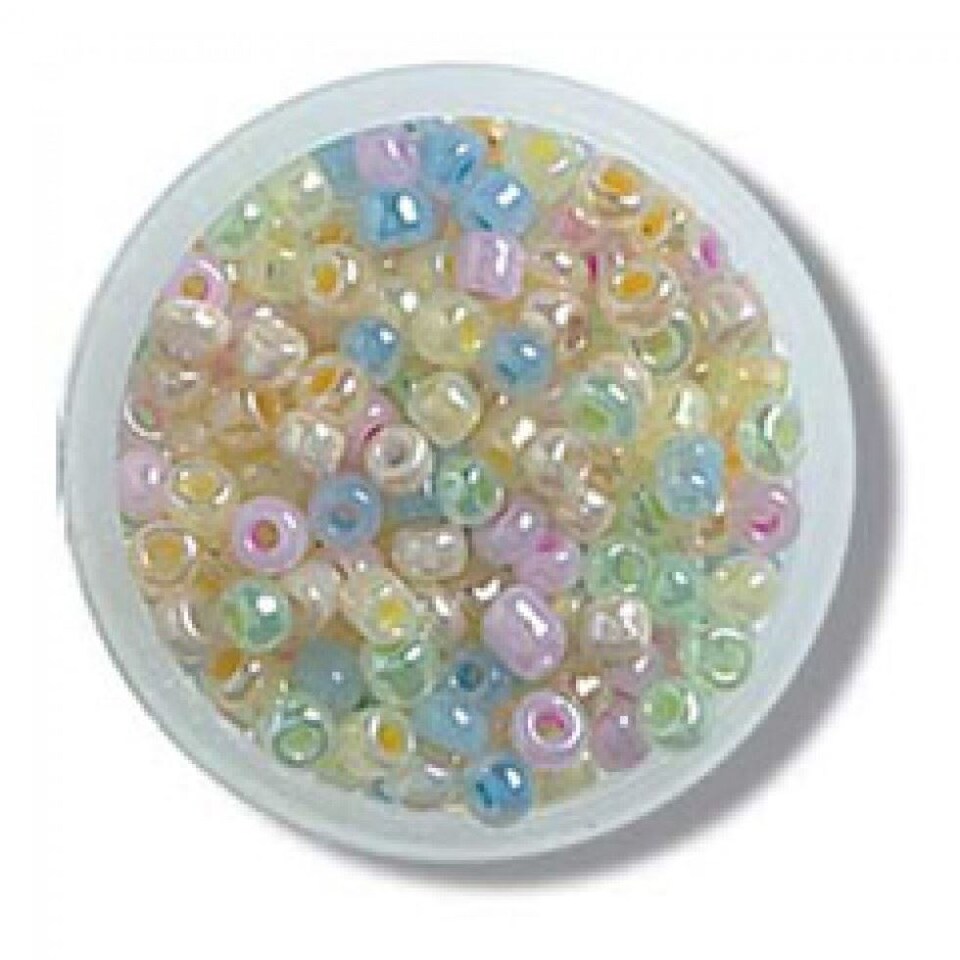 Trimits Pastel Multi Glass Bugle Beads Bulk Pack for Embroidery & Jewellery Making - per value pack of 3