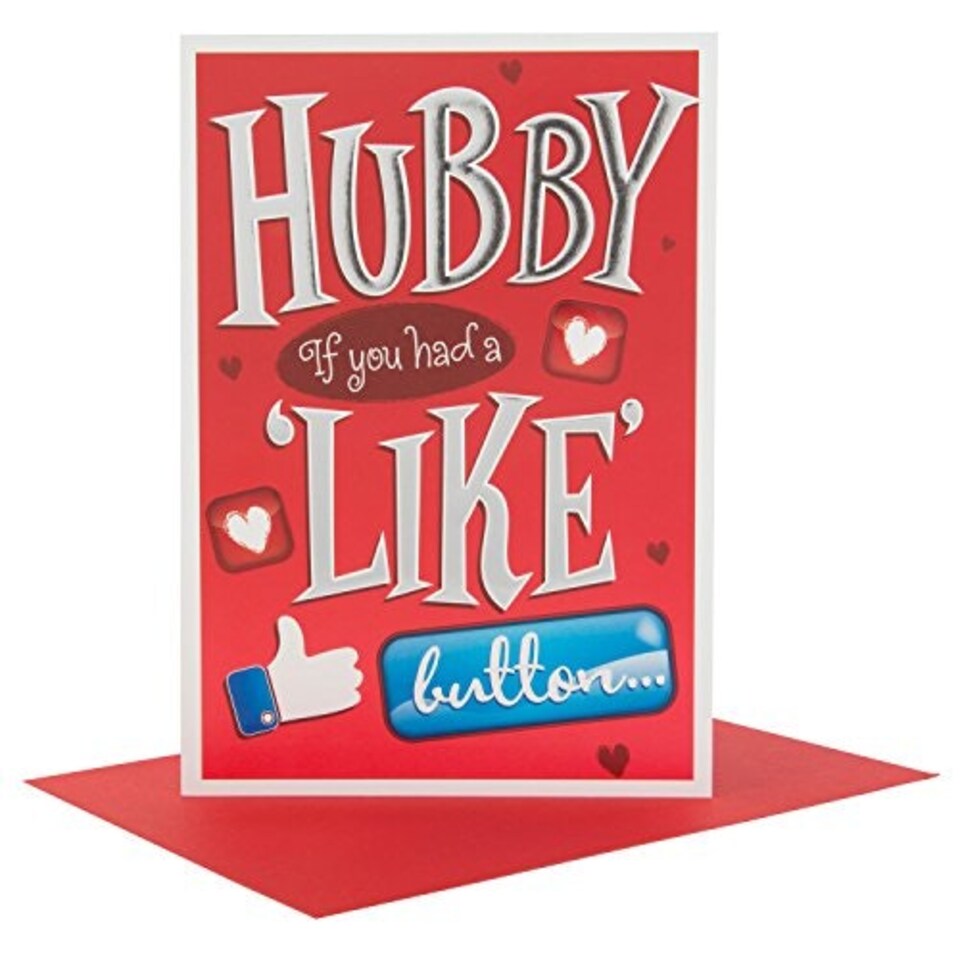 image 1 of Husband 'Like Button' Valentine's Day Hubby Card - Medium by Hallmark New
