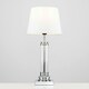 image 3 of ValueLights Pair Of Modern Clear Glass Column Design Touch Table Lamps With White Shades