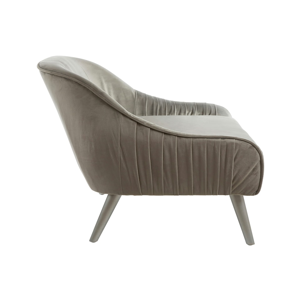 image 1 of Interiors by Premier Grey Velvet Sofa with Silver Wood Legs, Easy to Maintain Velvet Corner Sofa, Stain-Resistant Dinner Sofa
