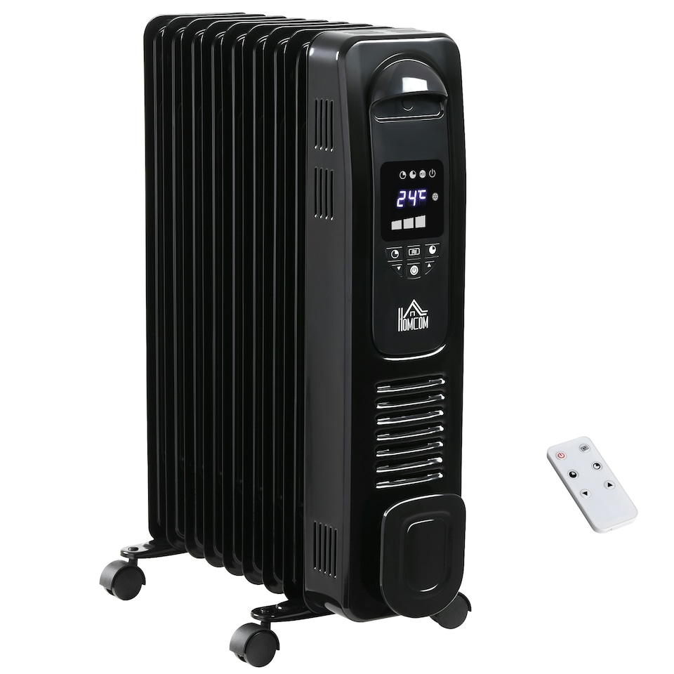 image 1 of HOMCOM Oil Filled Radiator Electric Heater 3 Heat Settings Remote