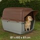 image 3 of Large Plastic Dog Kennel Outdoor Pet House Garden Shelter Weatherproof | Brown | Brown | S | 1