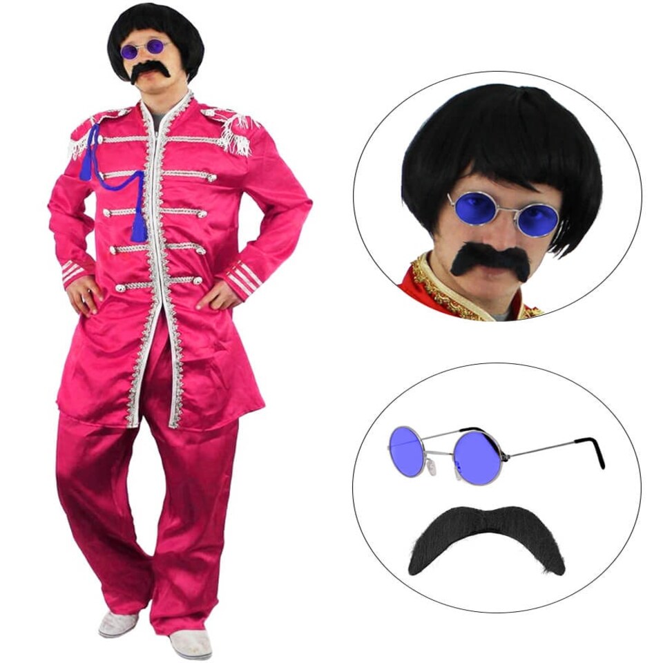 image 1 of Pink 1960's Sergeant Pepper Costume & Set Pink | S