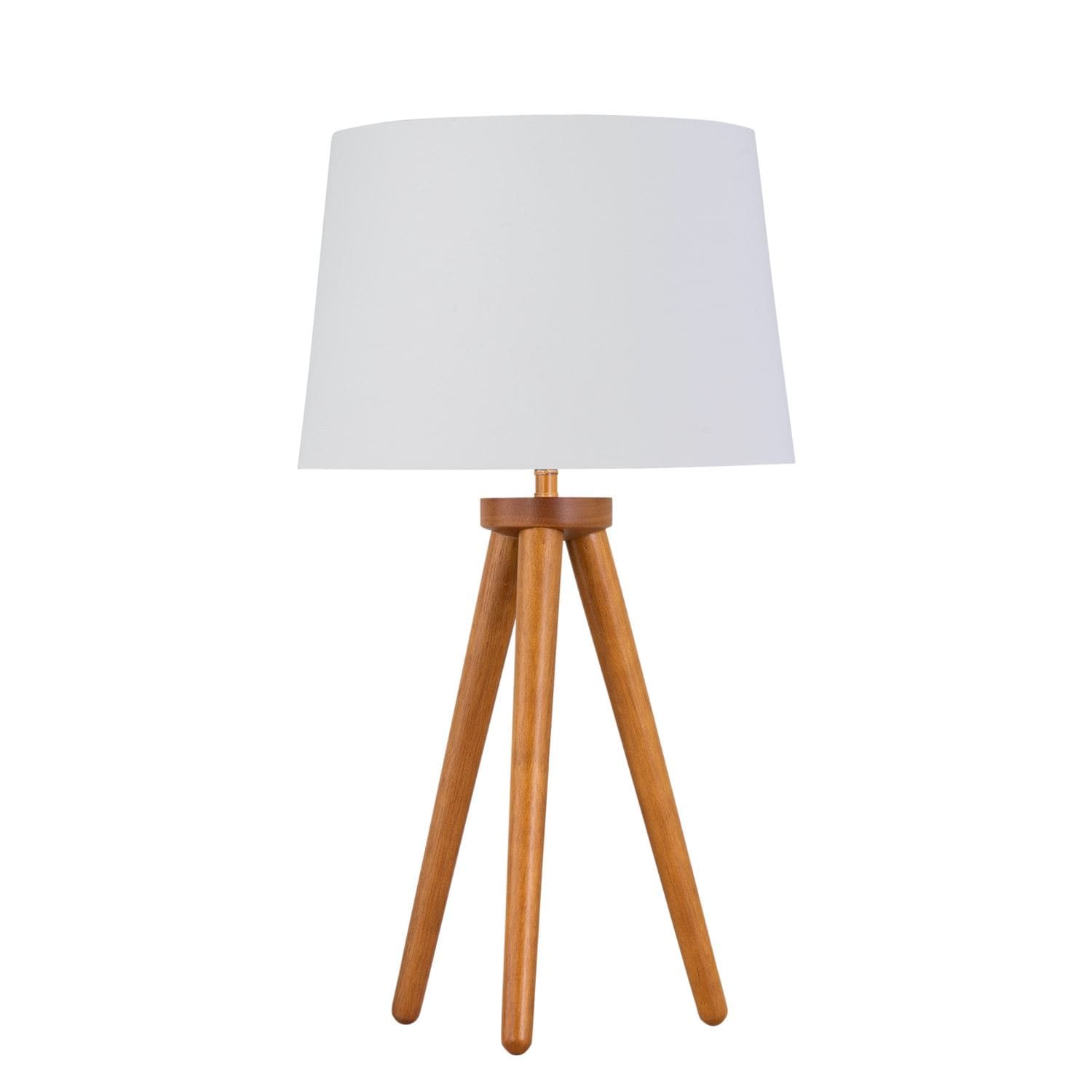 First Choice Lighting Voyage - Dark Oak Table Lamp or Bedside Light with White & Gold Shade in Brown