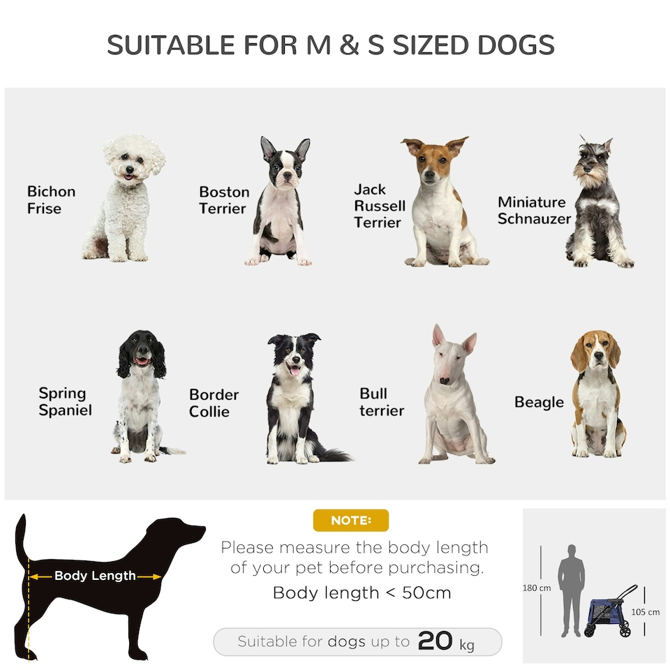 image 1 of PawHut One-click Foldable Pet Stroller w/ Mesh Windows, for Small Pets - Blue