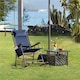 image 2 of Yaheetech 65.5 cm W Foldable Rocking Lounger with Pillow-Navy Blue | Blue | Navy Blue | One Size | 1