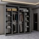 image 4 of Sliding Wardrobes 4u Modern Sliding Door Wardrobe with Full Mirror | 120cm, 150cm, 180cm and 203cm | White, Black, Grey & Oak | Grey | 203cm