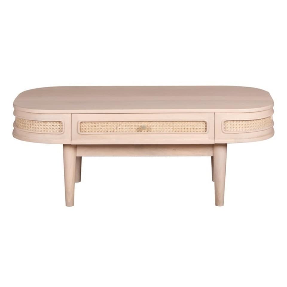 image 1 of Valencia 1 Drawer Coffee Table - Cane & Mango Wood - L55 x W115 x H45 cm Brown