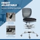 image 4 of Vinsetto Draughtsman Chair, Tall Office Chair with Lumbar Support, Grey