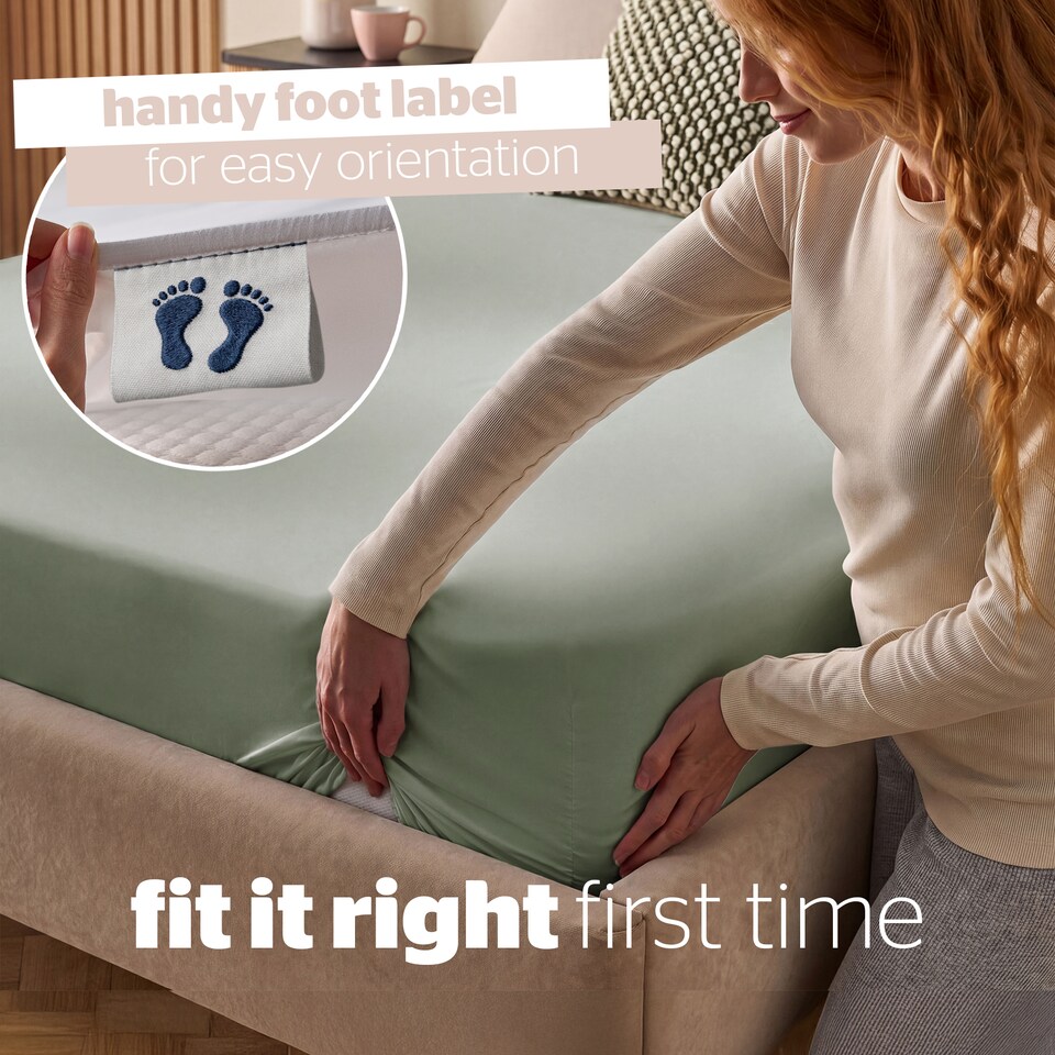 image 1 of Silentnight Supersoft Perfect Fit Fitted Sheet, Sage