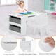image 6 of COSTWAY Princess Makeup Dressing Table Kids Vanity Set White