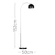 image 3 of ValueLights Curva Polished Silver Floor Lamp with Black Dome Shade & Bulb | Black