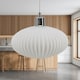 image 4 of Baton - White Ribbed Glass Easy Fit Pendant Shade | White | Medium | 1