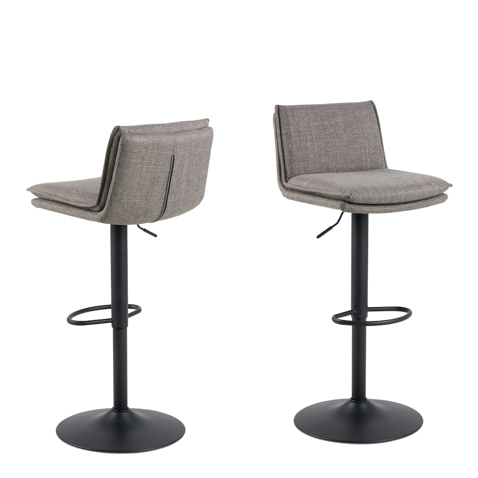 image 1 of Flynn Swivel Bar Stool with Height Adjustable Function in Light Grey-Brown.