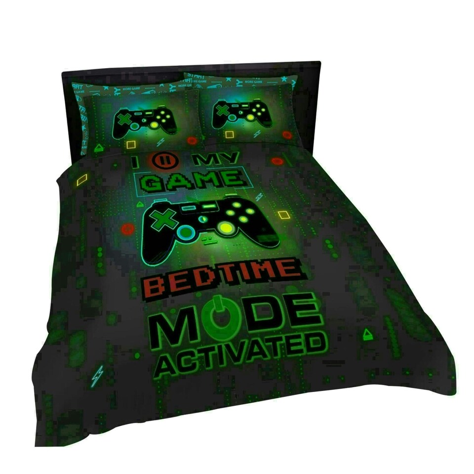 image 1 of Gamer Printed Duvet Cover Set Reversible Polycotton Beddings Multi | Single