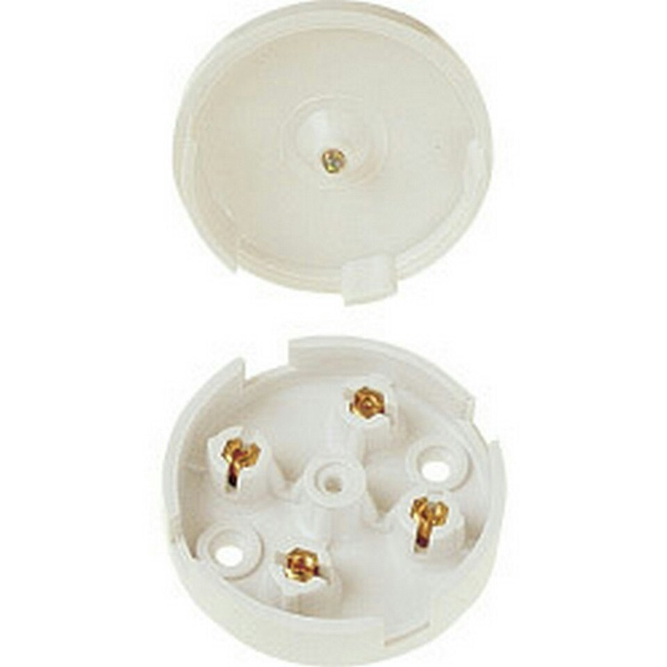 Dencon 5A 4 Terminal Junction Box with Selective Entries - White - One Size