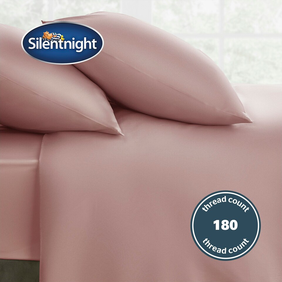 image 1 of Silentnight Pure Cotton Housewife Pillowcase Pair, Blush Pink