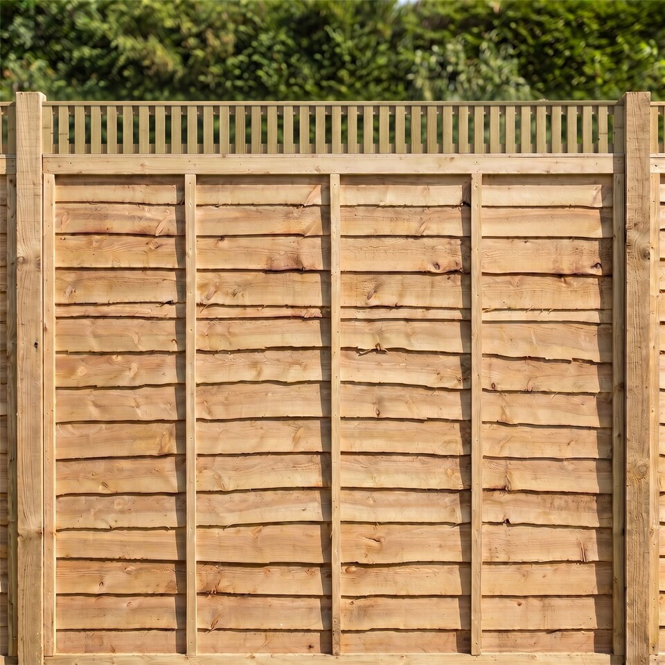 image 1 of Premier Tuscany Wooden  W:6ft x H:0.5ft Trellis Fence Panel Topper Screen (Pack of 3)
