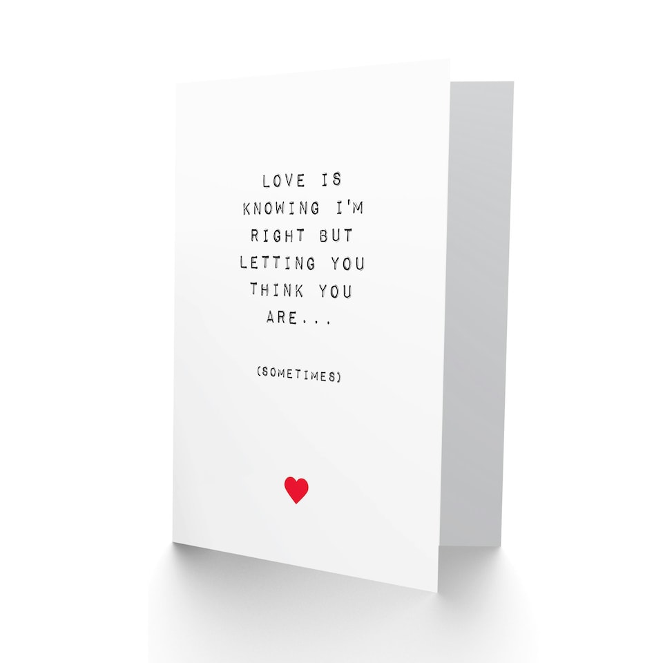 image 1 of Funny Letting You Think Right Anniversary Valentines Him Card