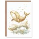 image 1 of Cute Flying Birds Clouds Illustration Girl Daughter Son Birthday Card