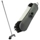 image 1 of 2 x Indoor Metallic Grey 3pcs Long Metal Handle Sweeping Broom With Stiff Nylon Bristles Perfect For All Kinds Of Hard Floors